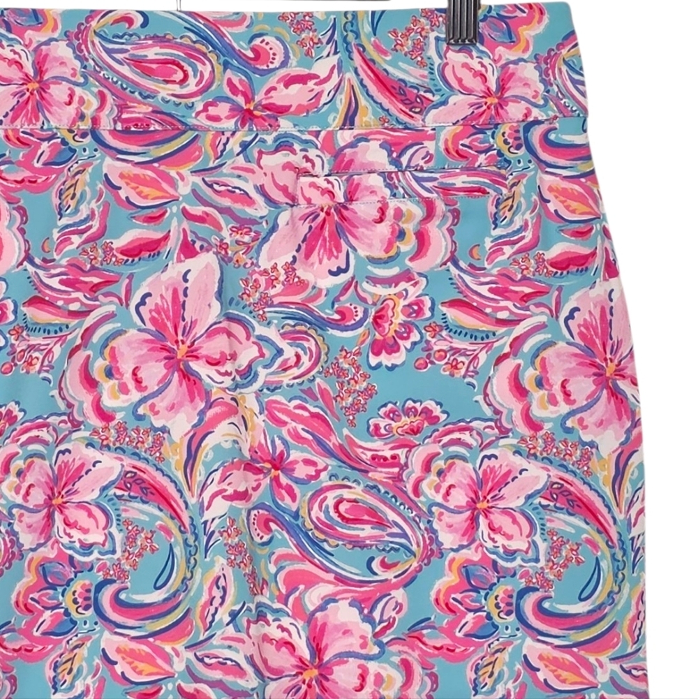 Stella Parker Pink & Blue Full Bloom Pattern Scalloped Hem Skort Size XL NWOT - Picture 4 of 6